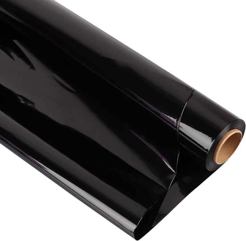 Giiffu Cellophane Wrap Roll-Black Wrapping Paper 34 In Wide X 100 Ft Long, 3 Mil Thick Cellophane Wrap Paper, Colorful Cello Flower Bouquet Wrapping for Gifts, Baskets, Treats, DIY Arts Crafts Décor - Image 1